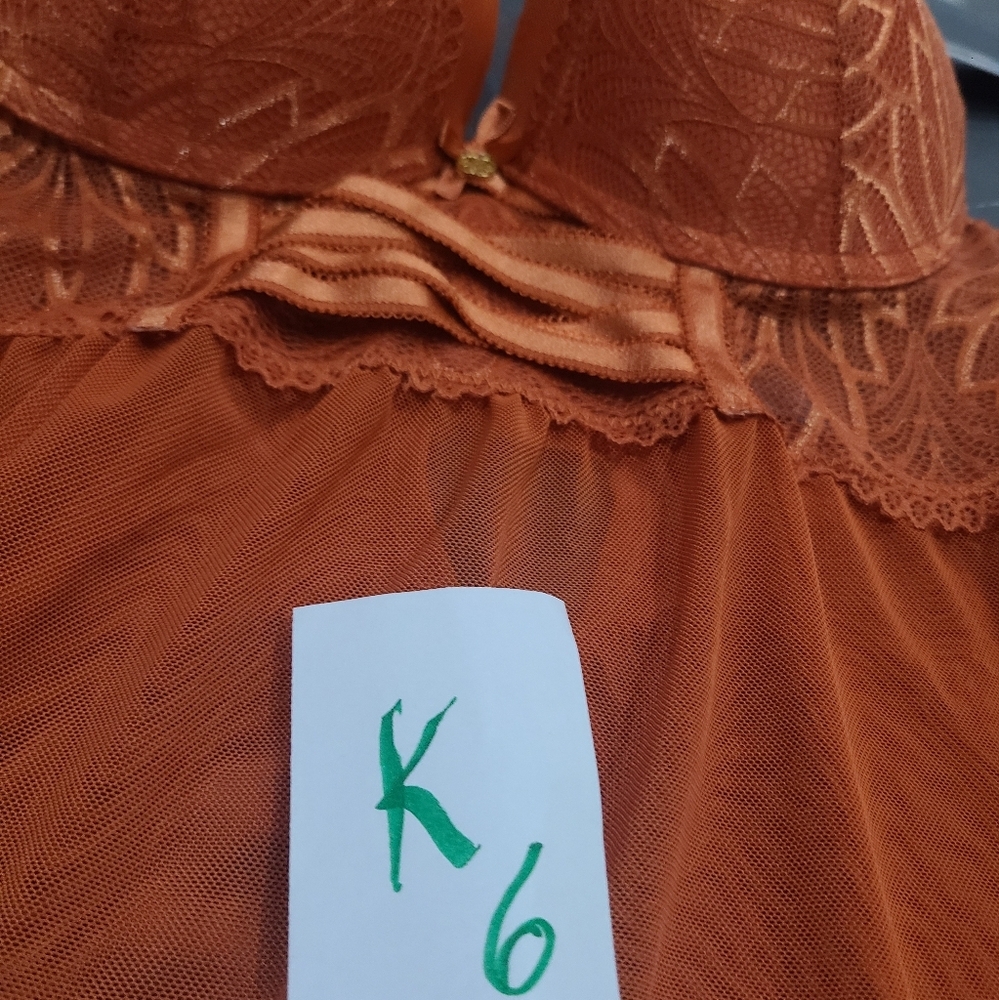 NWT Daisy Fuentes Elegant Orange Lace Babydoll Sz.XL - Picture 15 of 15